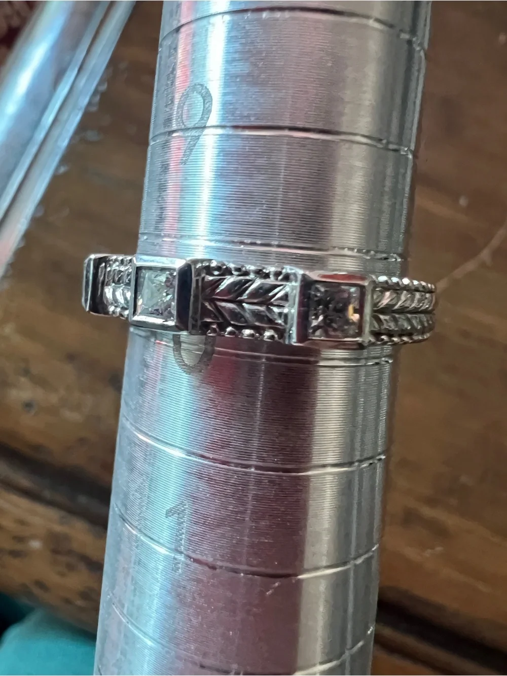 Judith Ripka Sterling Three Stone Stone Cubic Zirconia Ring - Size 10
